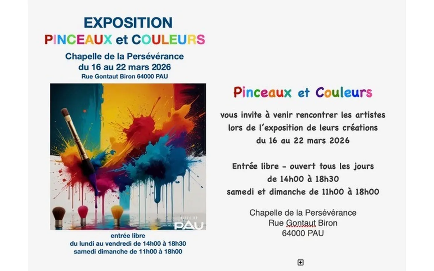 Exposition pinceaux et couleurs