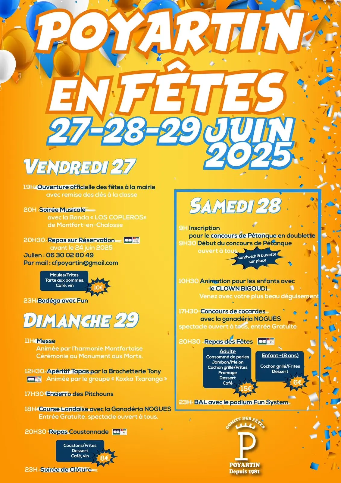 Fête Poyartin 27-29 JUIN