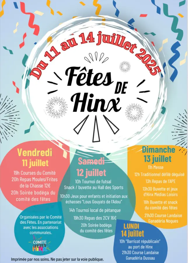 Fêtes Hinx 11-14 JUILLET