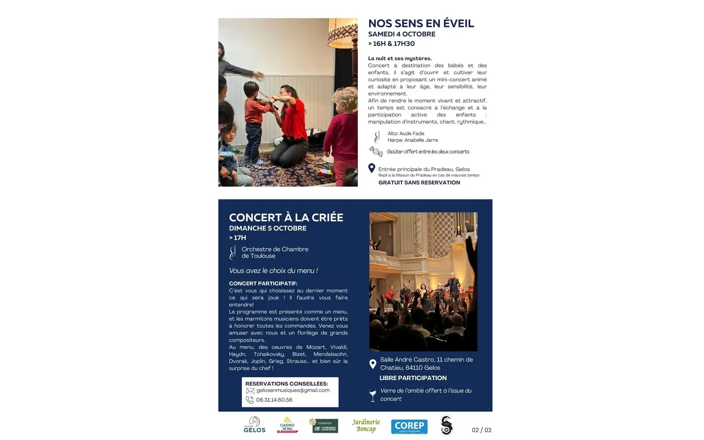 Gelos en musique - samedi dimanche