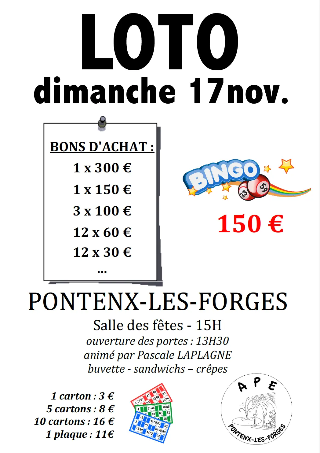 LOTO APE Pontenx 17nov