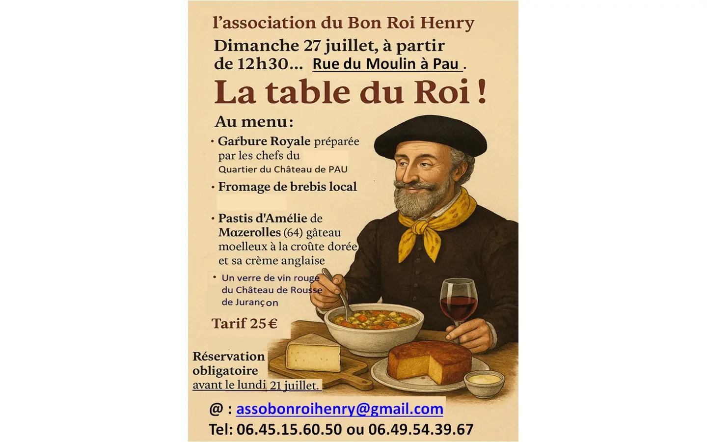 La Table du Roi Menu