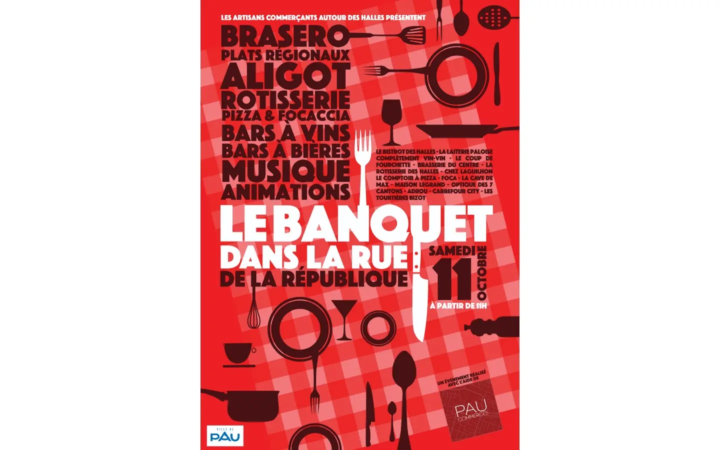 Le banquet dans la rue de la république à Pau