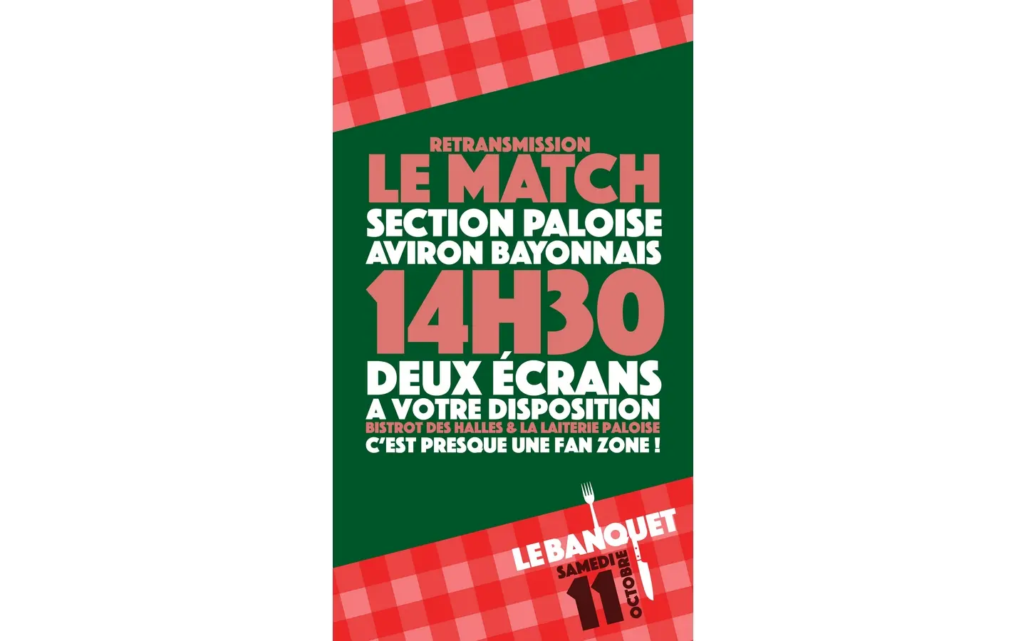 Diffusion du match de la Section Paloise