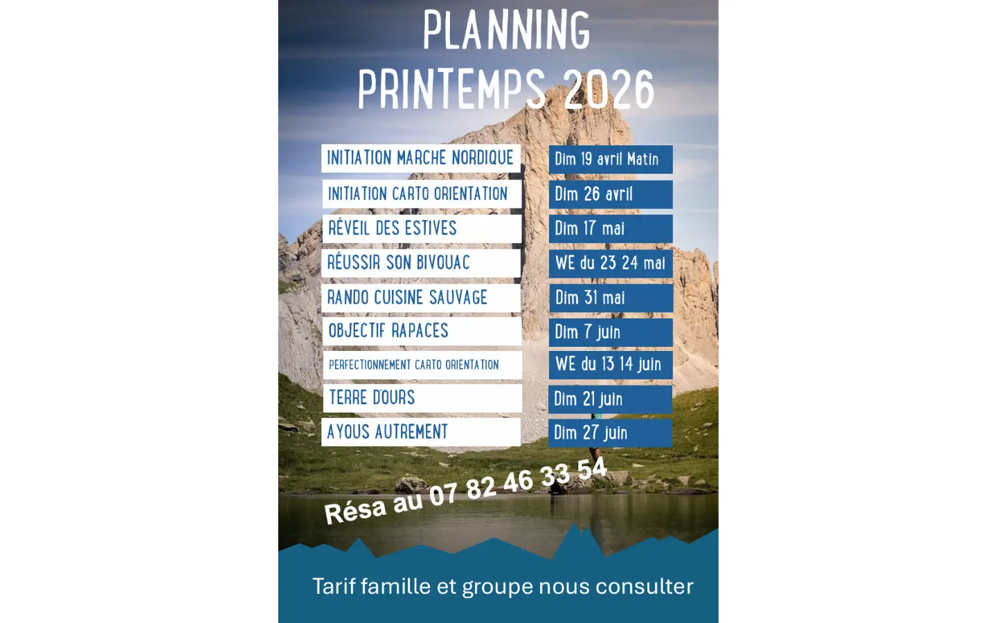 Bureau des Guides de Pau - Planning des sorties printemps 2026