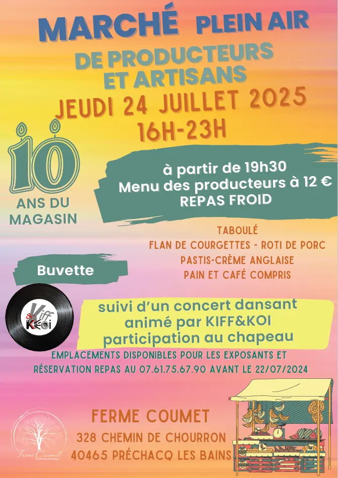 Marché de producteurs Coumet 24 JUILLET