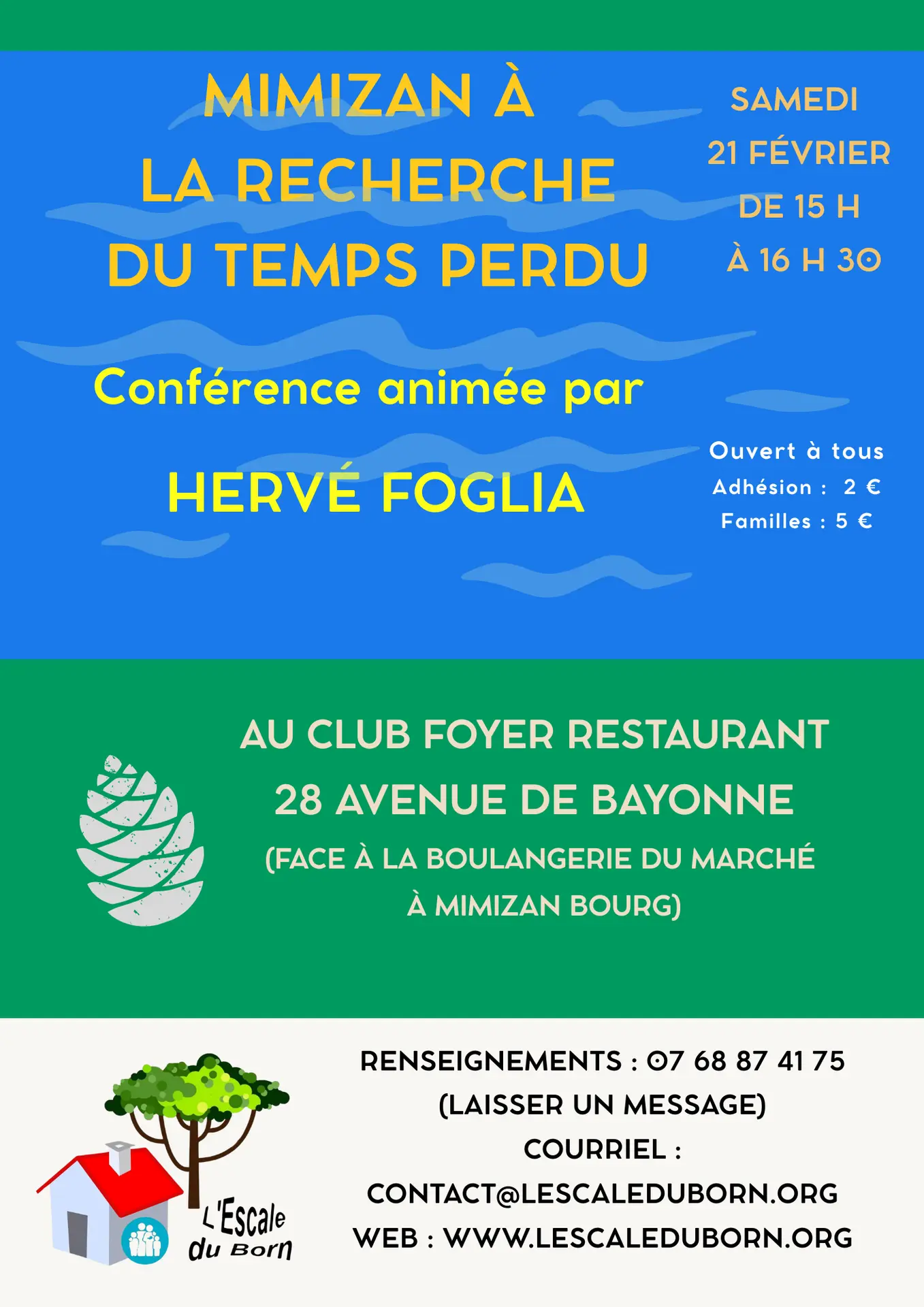 Flyer Annonce Evènement Atelier Cuisine Végétale Bio Restaurant Photos Moderne Rond Vert  - Mimizan conférence 21 février