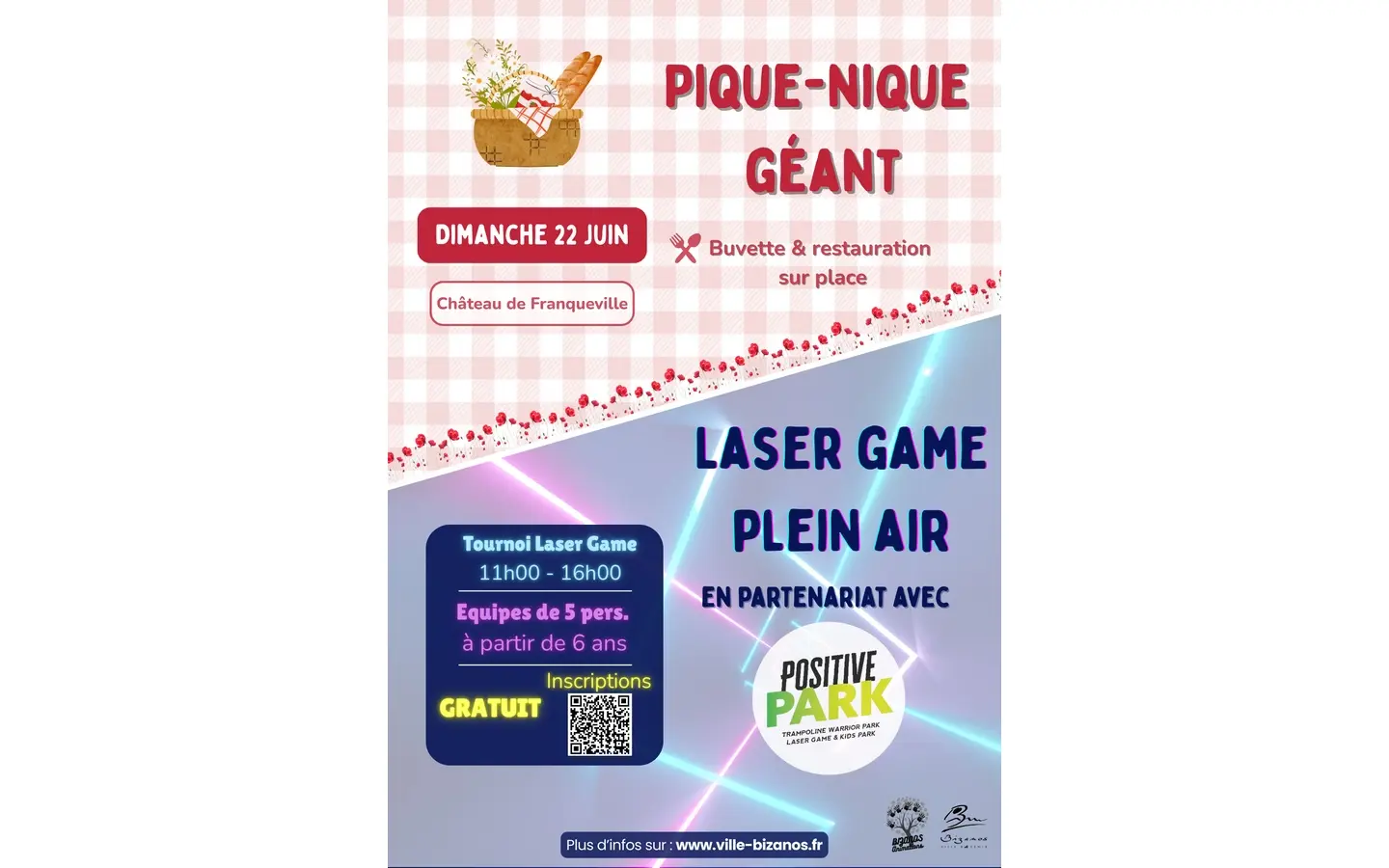 Affiche Pique Nique et Laser Game