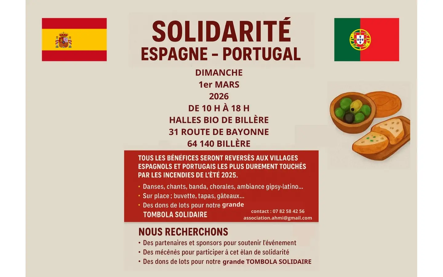 Solidarité Espagne - Portugal - Halles de Billère