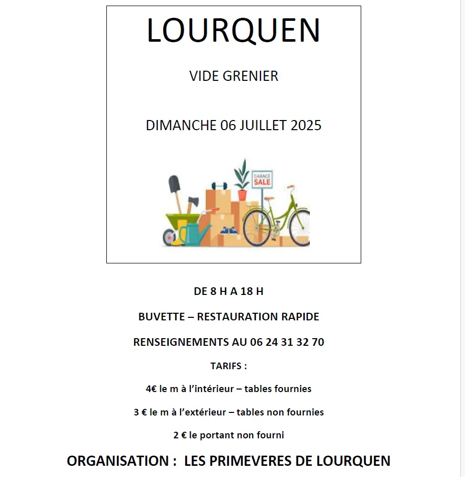Vide grenier Lourquen 6 JUILLET