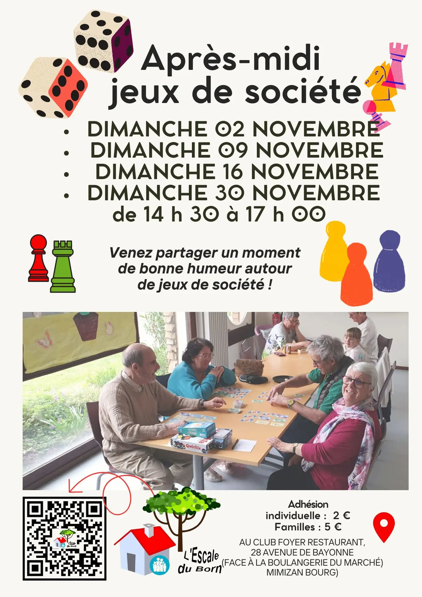 Flyer Annonce Evènement Atelier Cuisine Végétale Bio Restaurant Photos Moderne Rond Vert  - après midi jeuxnovembre 2025