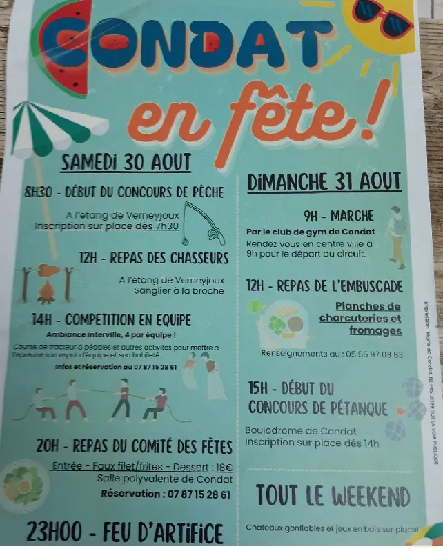 condat fête 30 31 aout 25