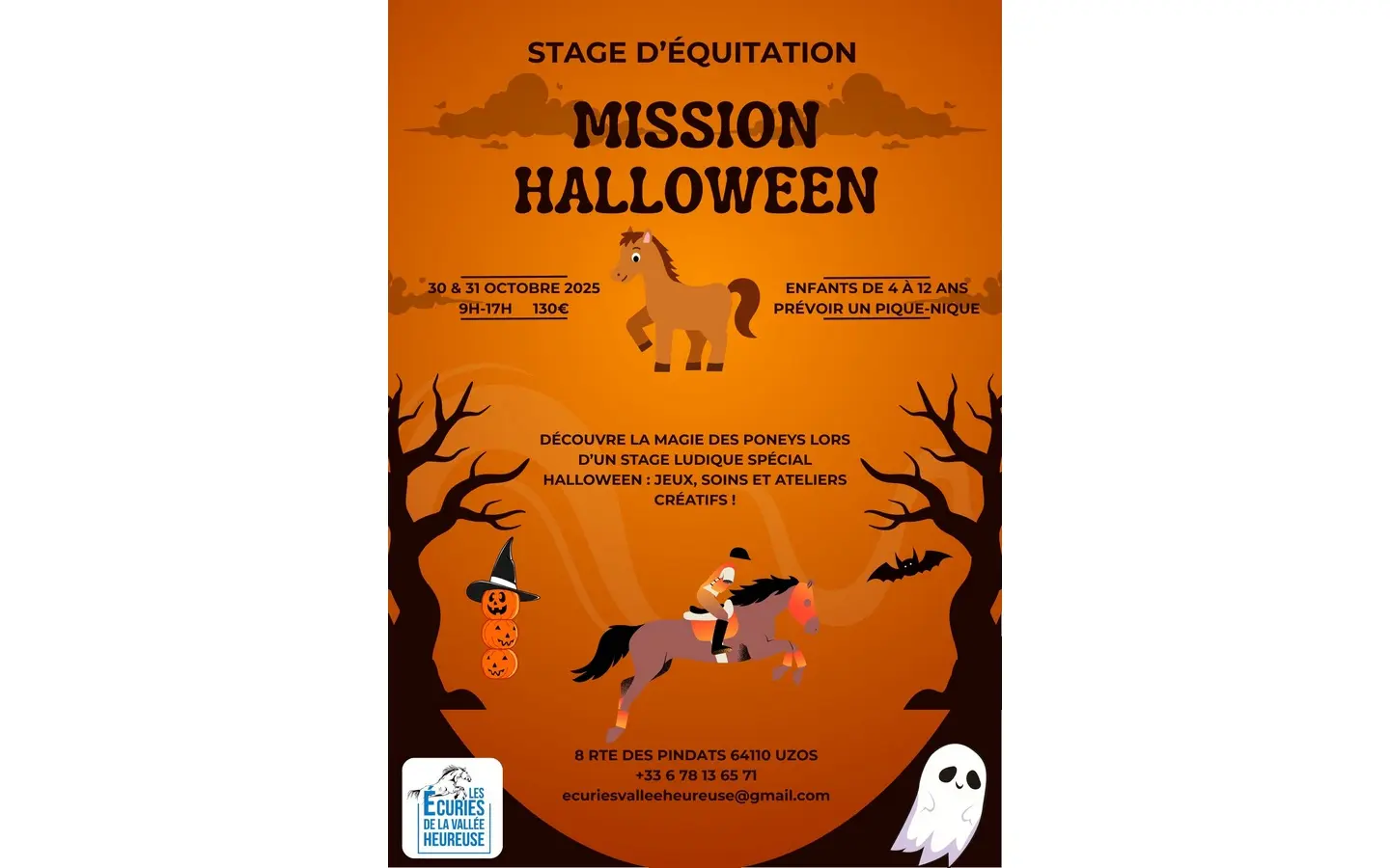 mission halloween ecuries vallée heureuse