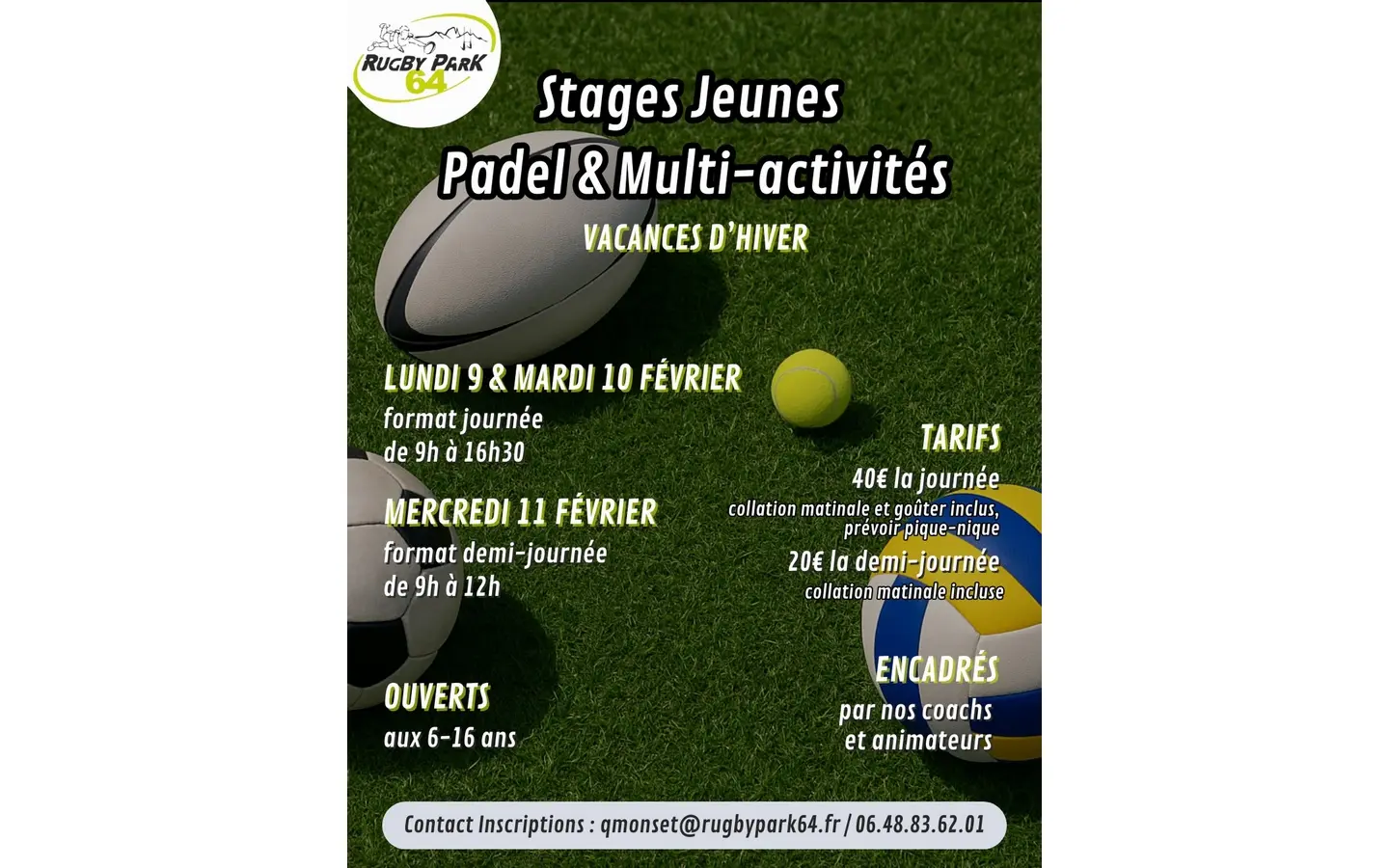 Rugby Park stage vacances