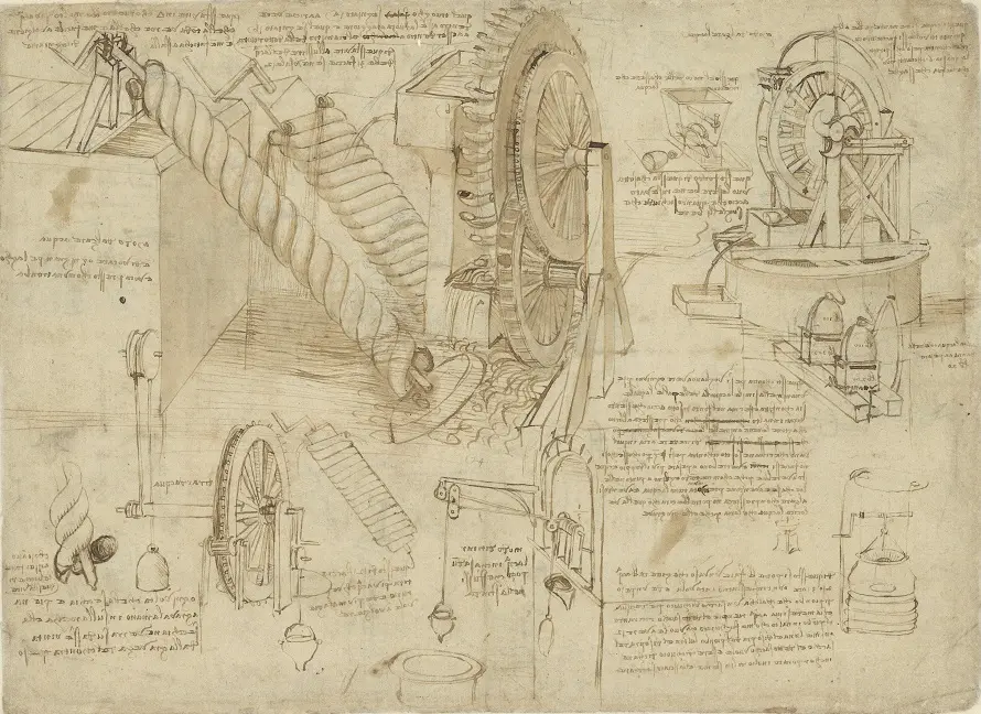 Léonard de Vinci, Codex Atlanticus, fol 26v