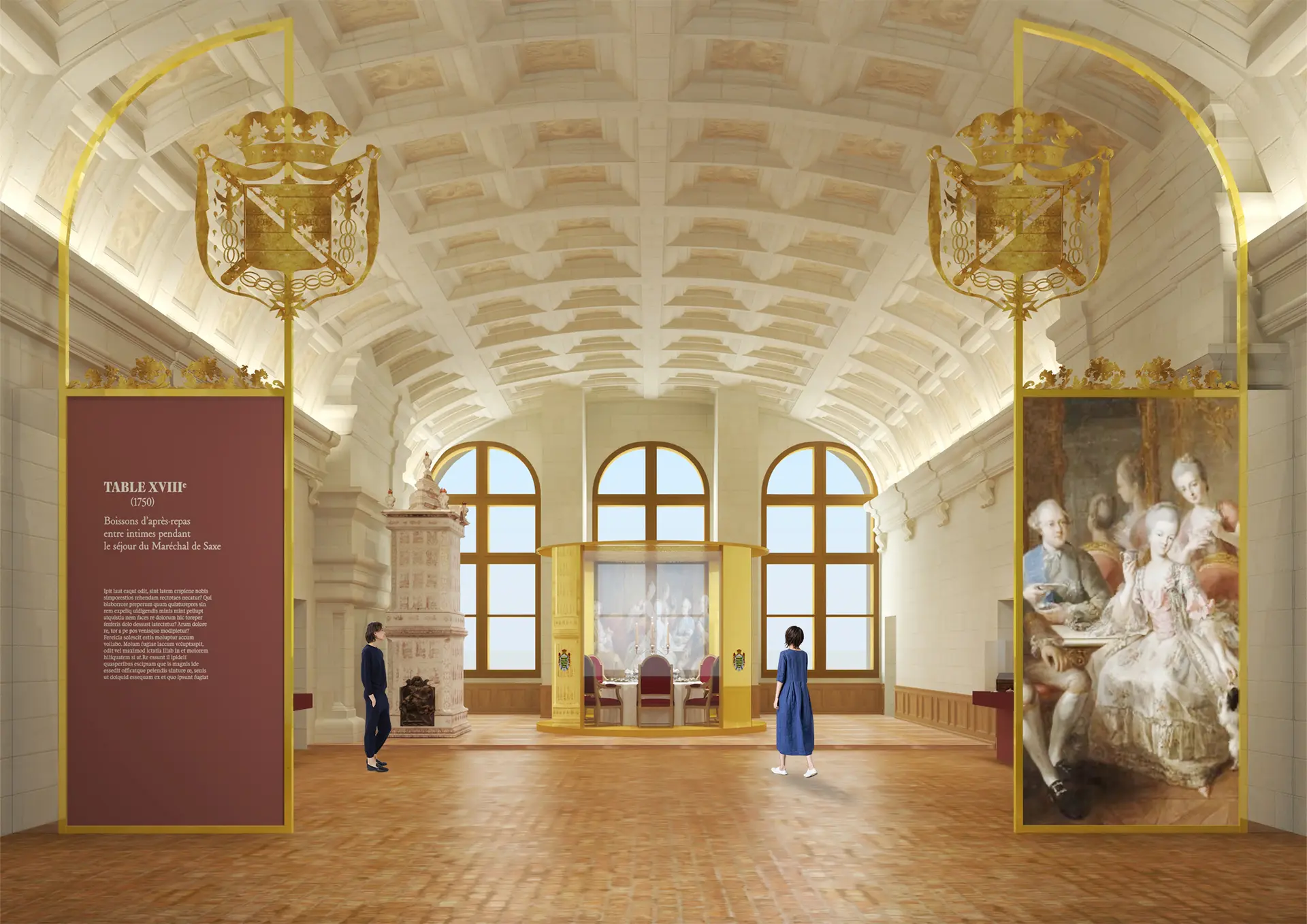 Vue du projet d’exposition «  les festins de Chambord »