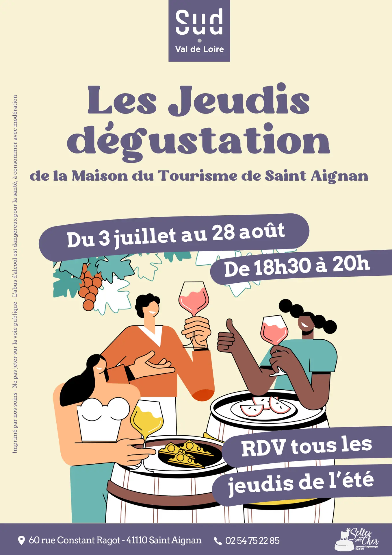 Affiche Jeudis Dégustation 2025 - OT Sud Val de Loire