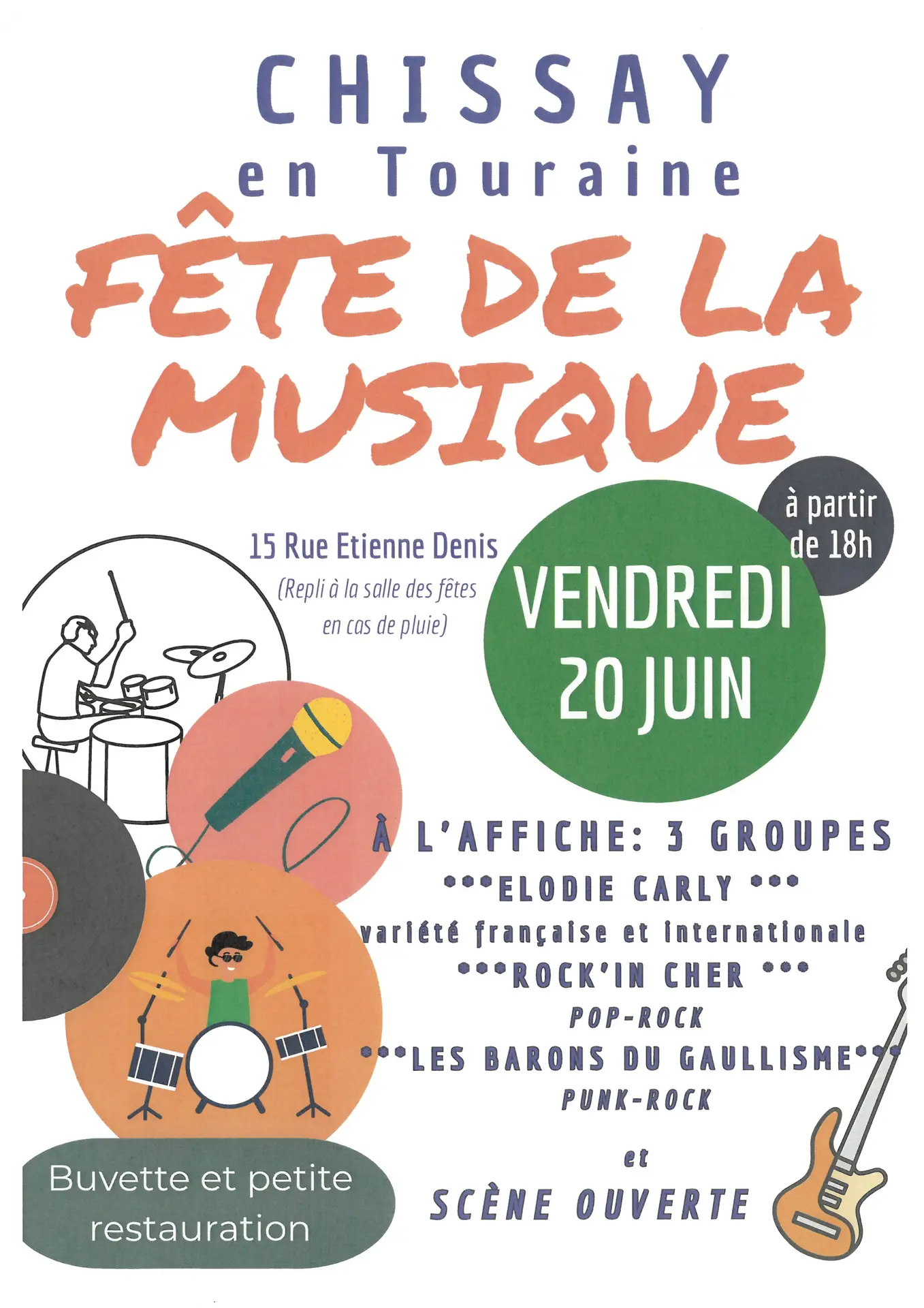 Affiche fête de la musique Chissay