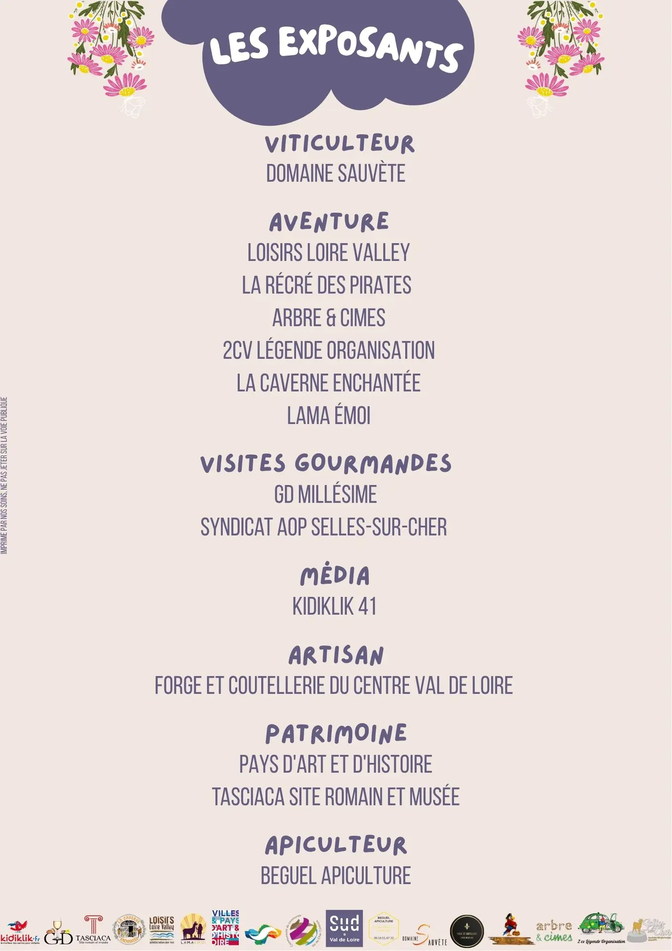 Affiches Instants Vacances 2025 - Verso exposants