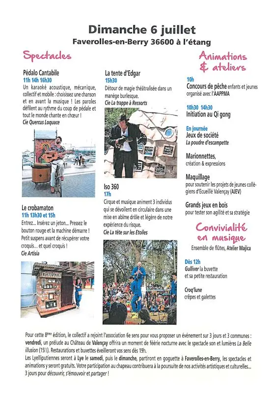 Programme dimanche 7 juillet