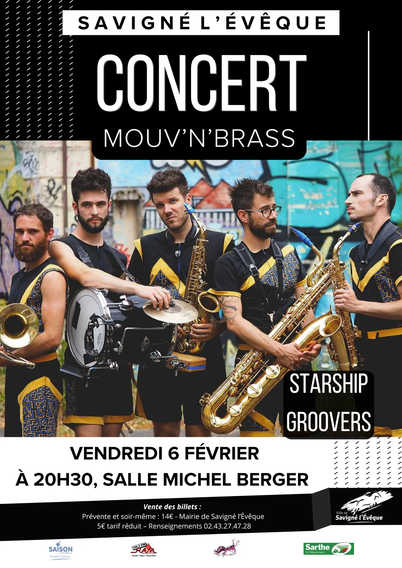 Affiche Poster Évènement Concert Festival Musique Moderne Photo Noir Blanc Rouge - 2