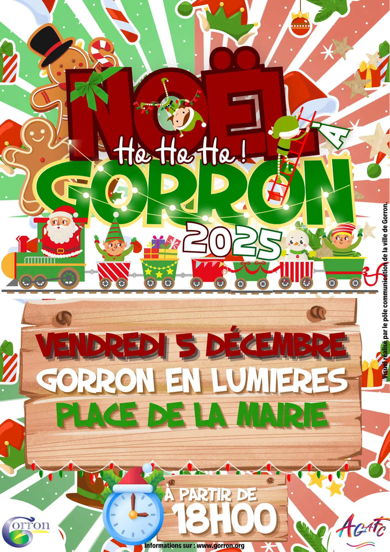 Affiche Évènement Fête du Village Simple Moderne Festif Illustré Blanc Coloré - Infolocale illumination