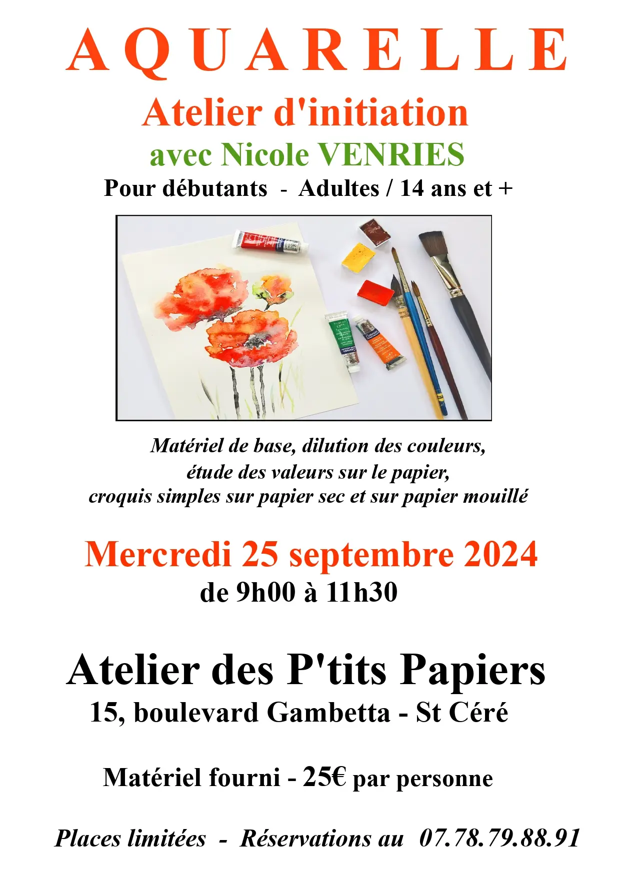 Atelier Aquarelle Les ptits papiers