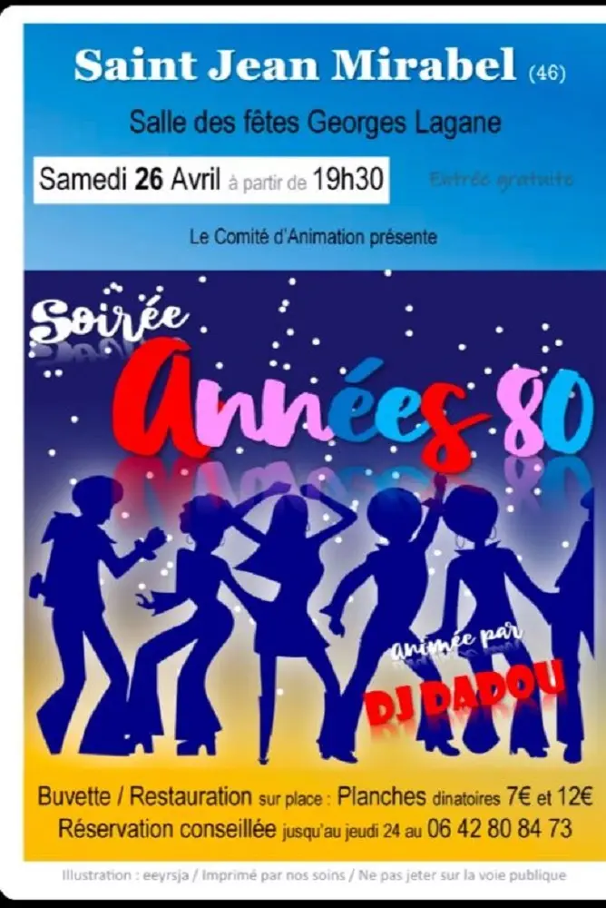 flyer soirée années 80