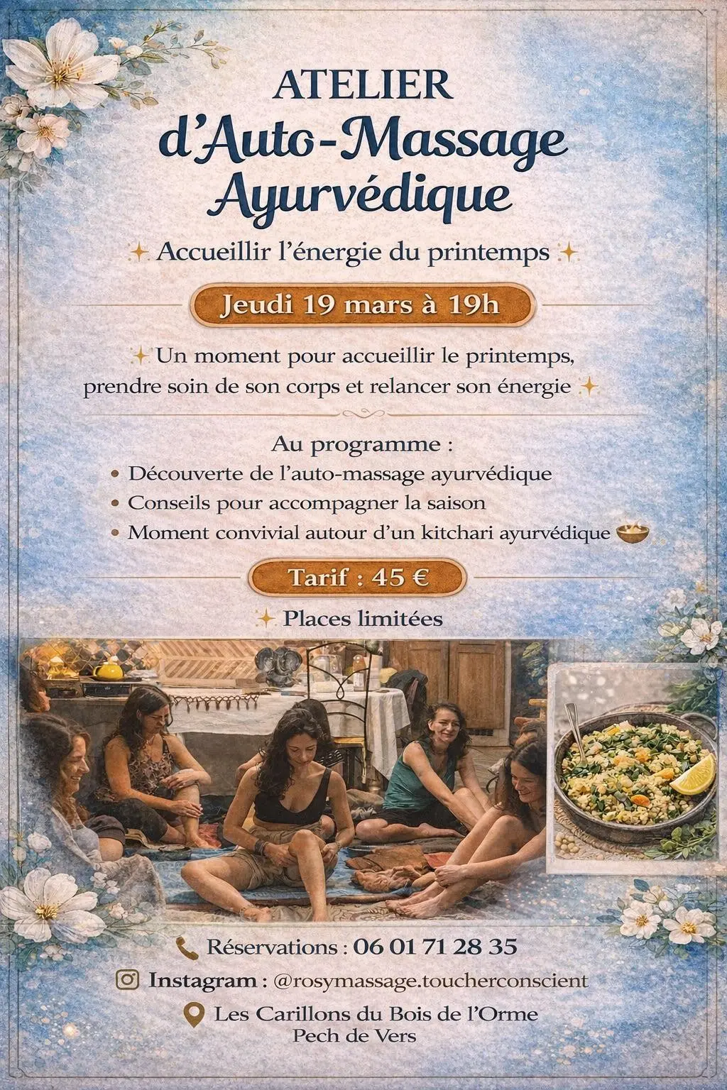 03 - 19 mars - Atelier d'auto-massage ayurvédique