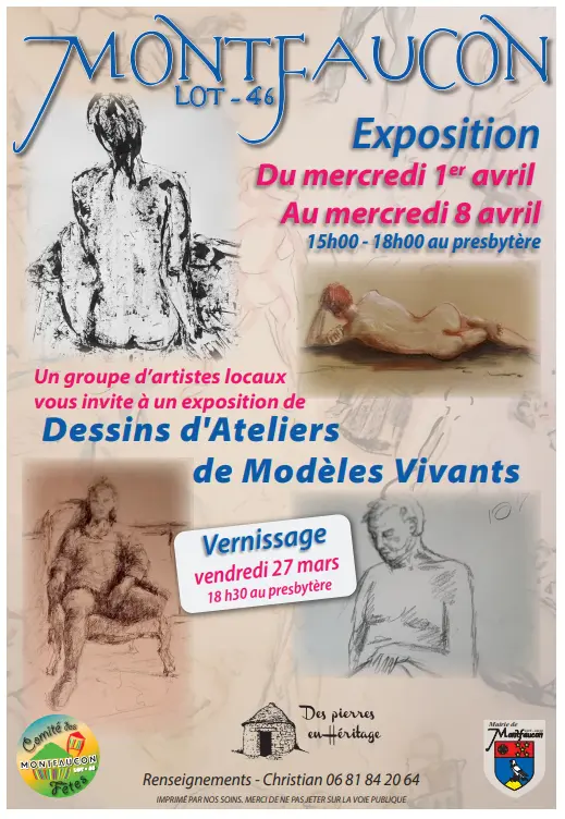 04 - 1 au 8 avril - exposition modèles vivants Montfaucon - affiche