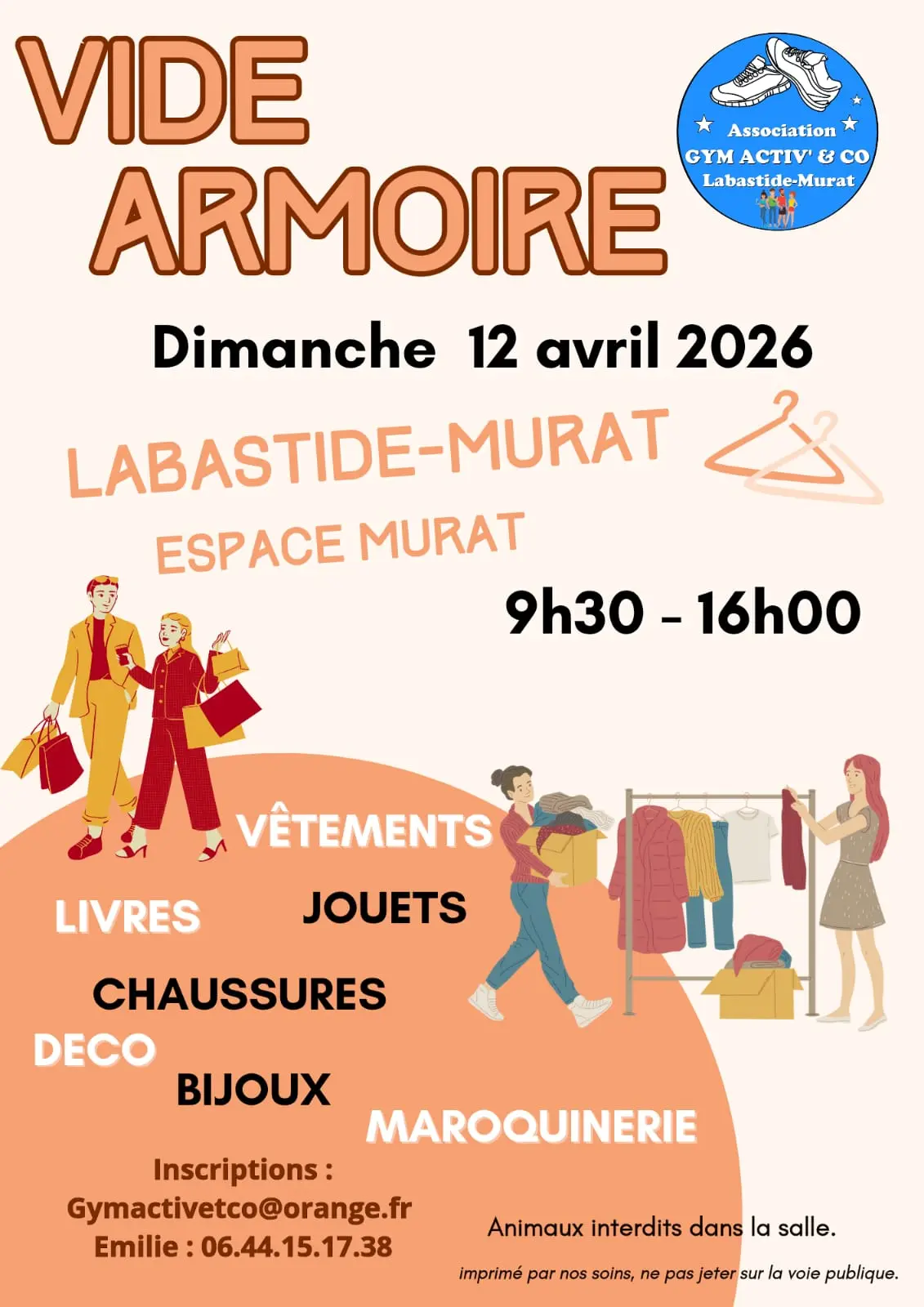 04 - 12 avril - Vide armoire de printemps - Gym Active & Co