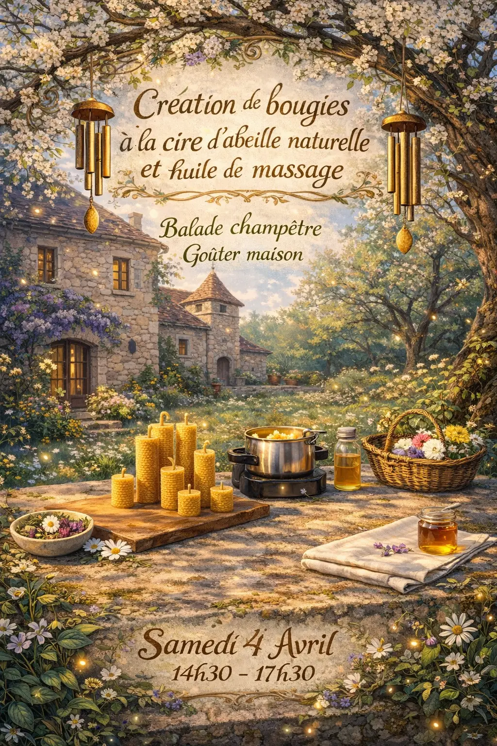 04 - 4 avril - atelier fabrication bougies cire d'abeille