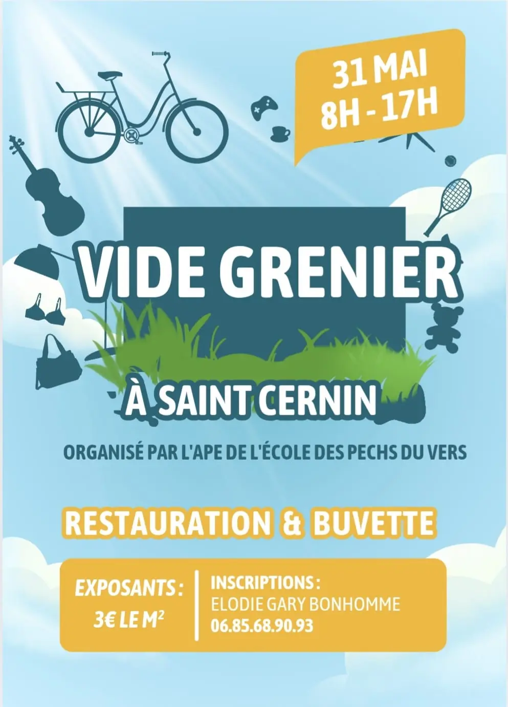 05 - 31 mai - Vide grenier à Saint-Cernin