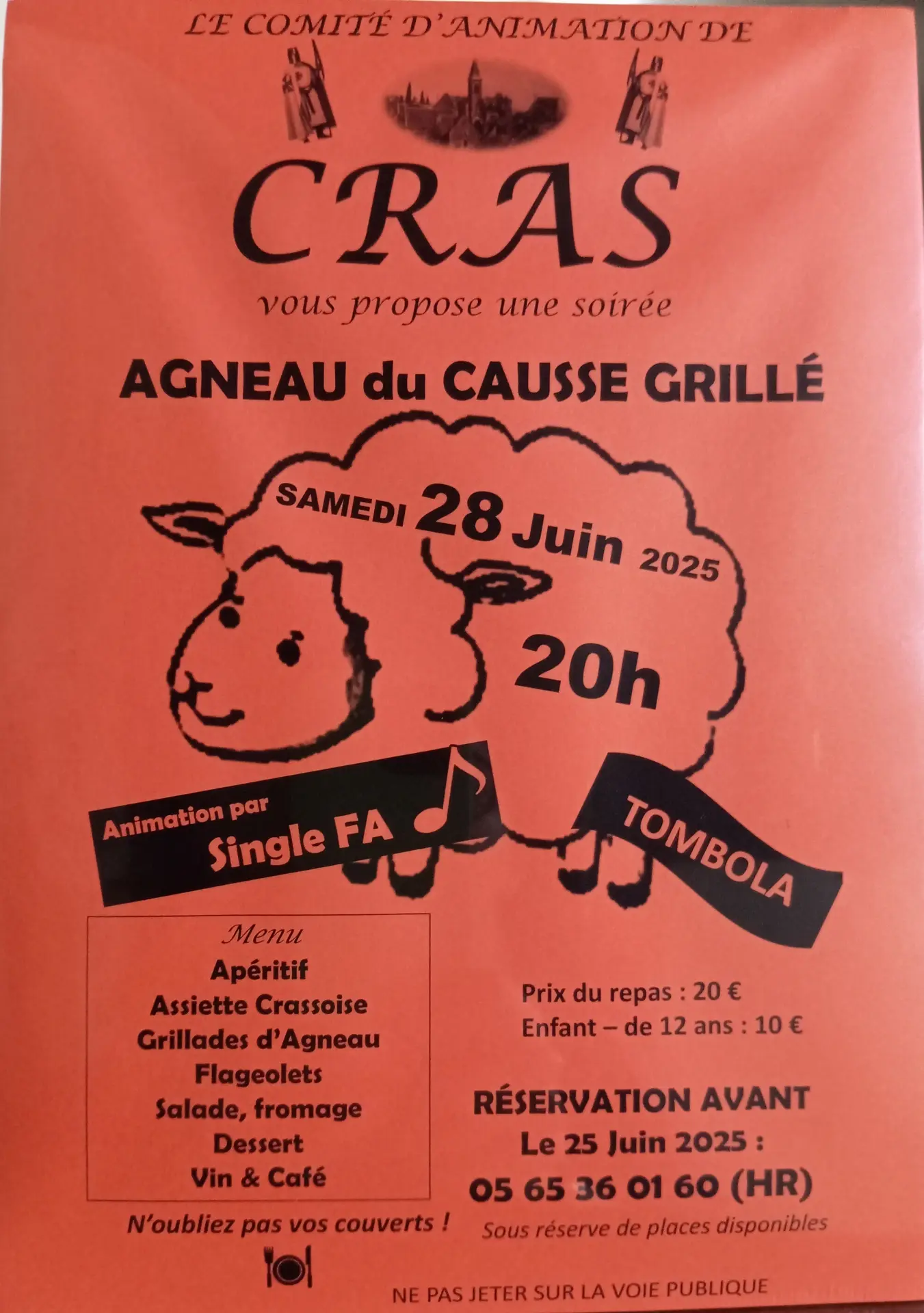 06 - 28 juin - soirée grillades d'agneau Cras
