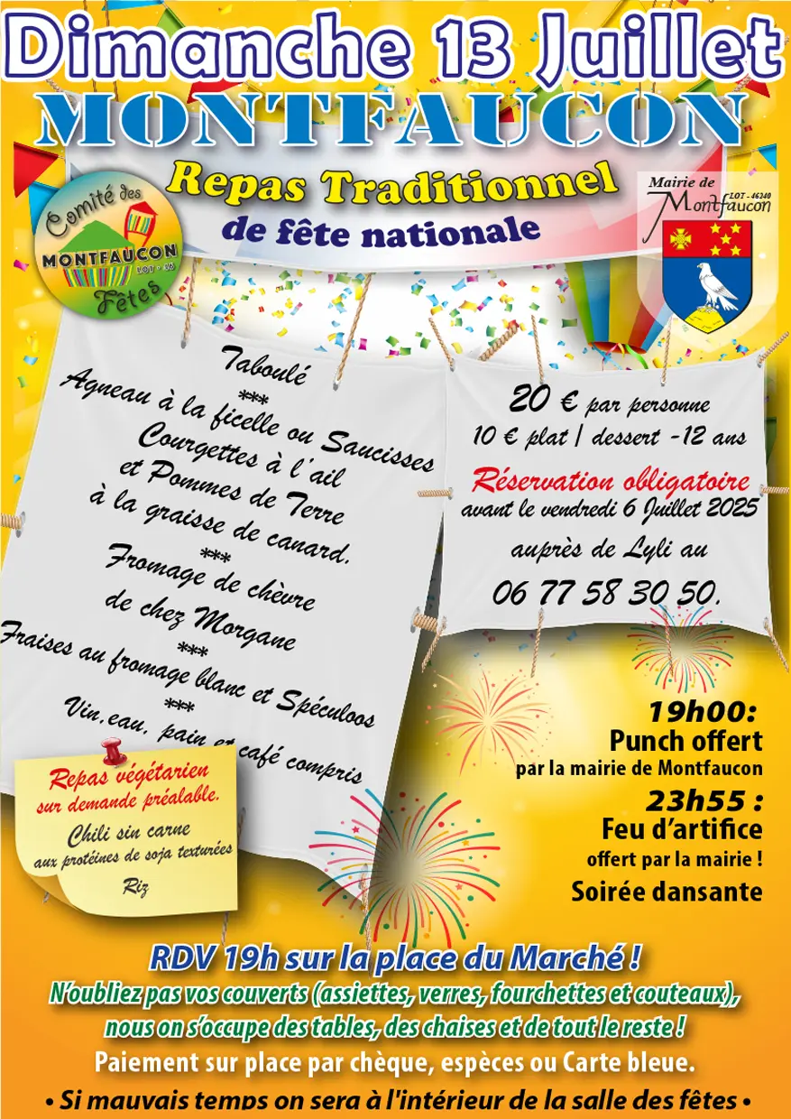 Repas 14 Juillet 2025