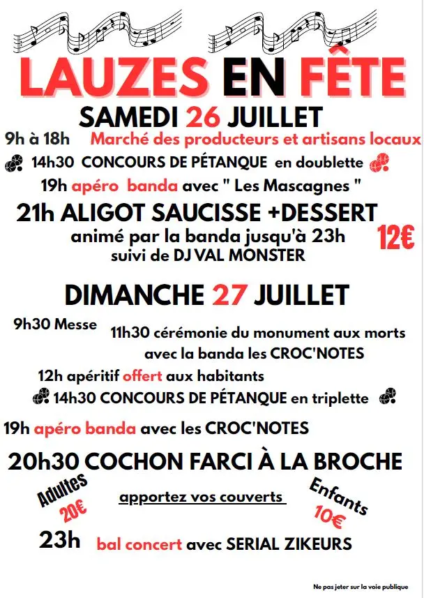 07 - 26 & 27 juillet - Lauzès en fête