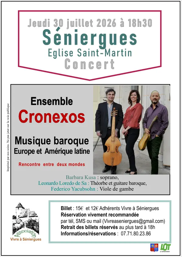 07 - 30 juillet - Concert Cronexos - Vivre à Séniergues