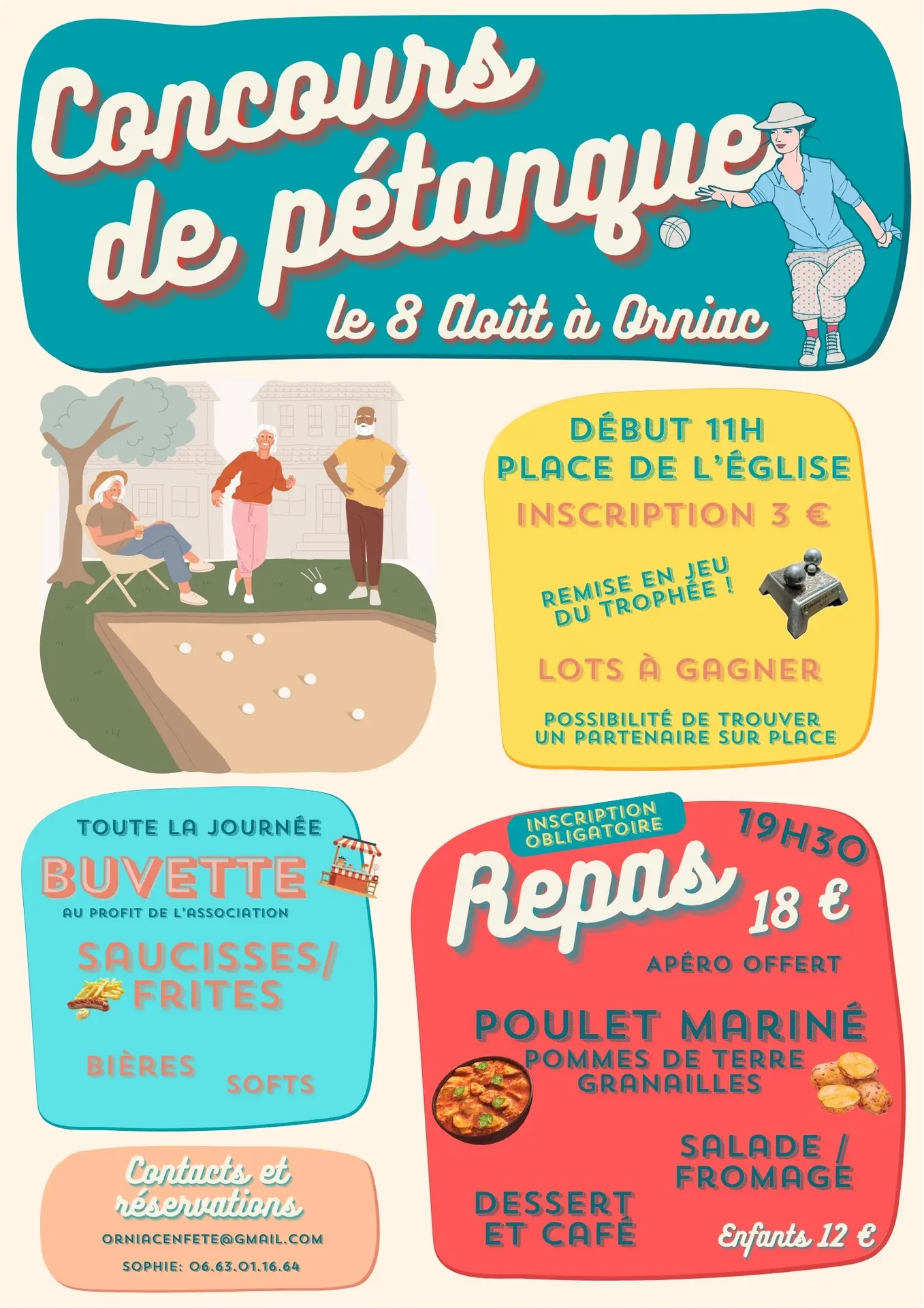 08 - 8 août - concours de pétanque Orniac