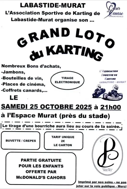 10 - 25 oct - Loto Karting.
