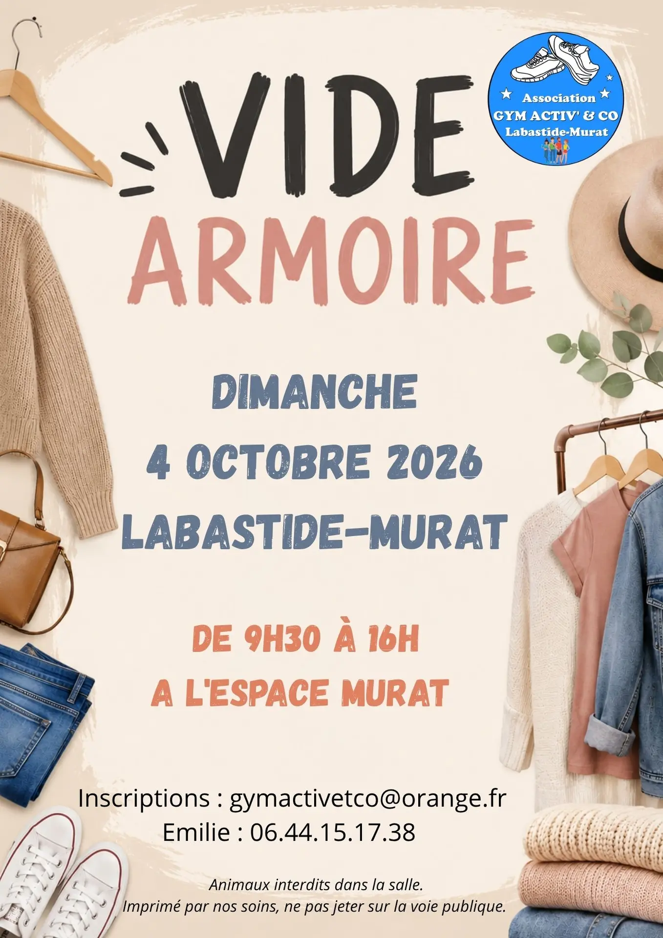 10 - 4 octobre - Vide-armoire - gym activ and co