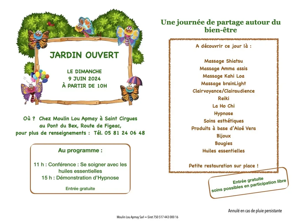Journée ua jardin du Moulin Lou Apmay à Saint-Cirgues