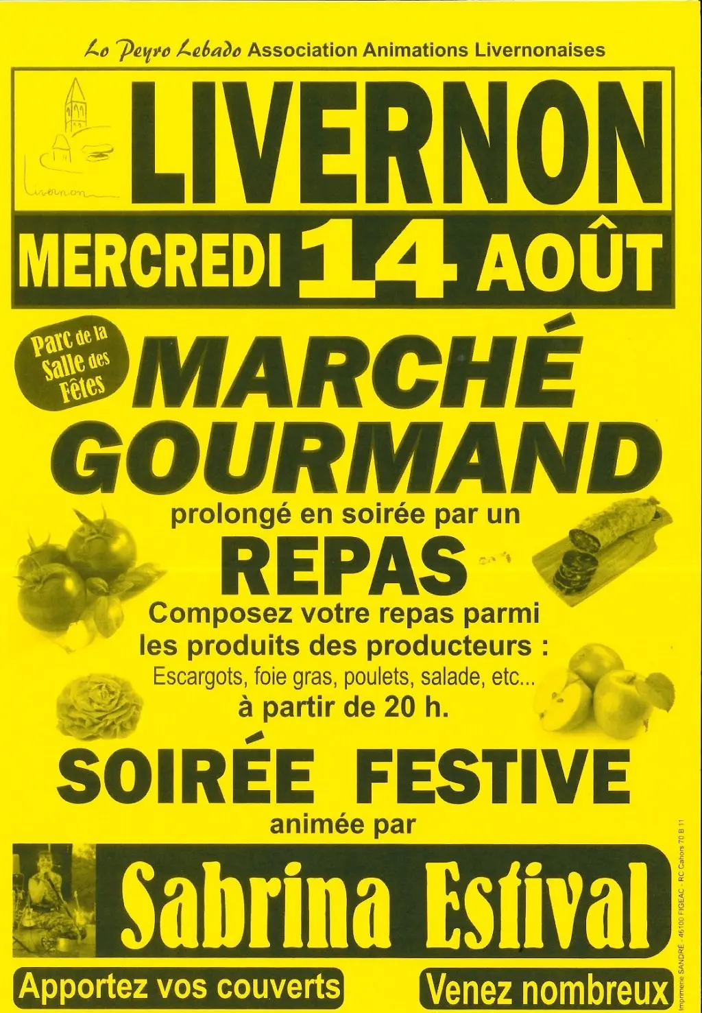 affiche marché gurmand u 14 août