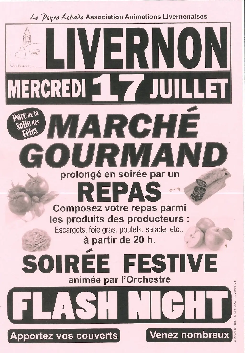 marché gourmand affiche du 17 juillet