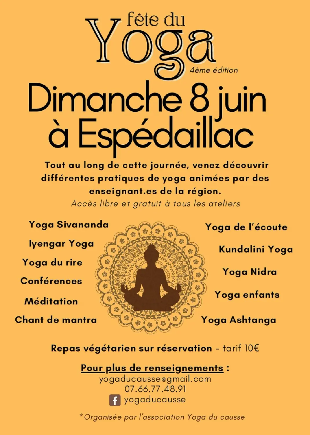 Affiche Espédaillac fête du yoga