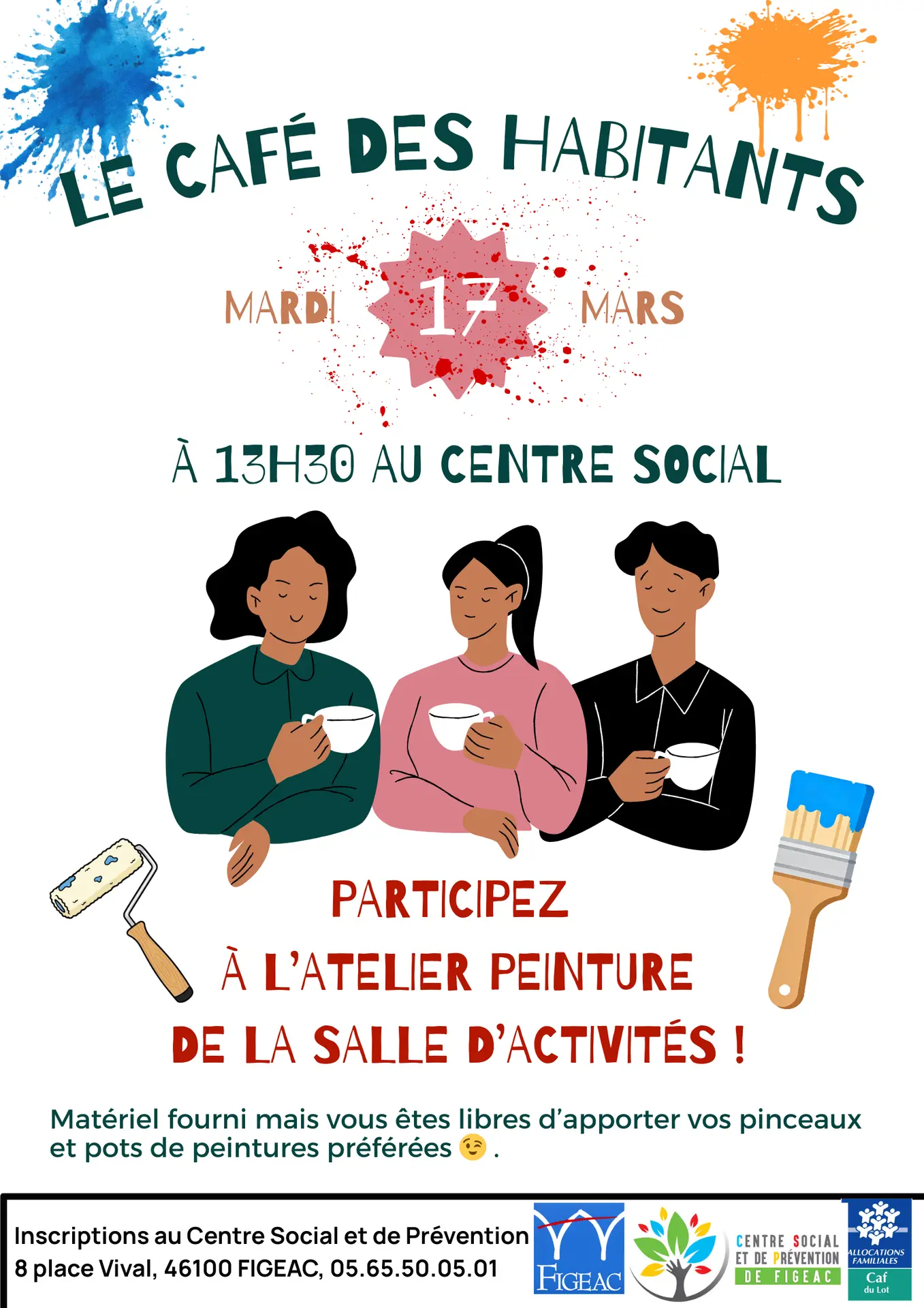 Affiche café des habitants atelier réno