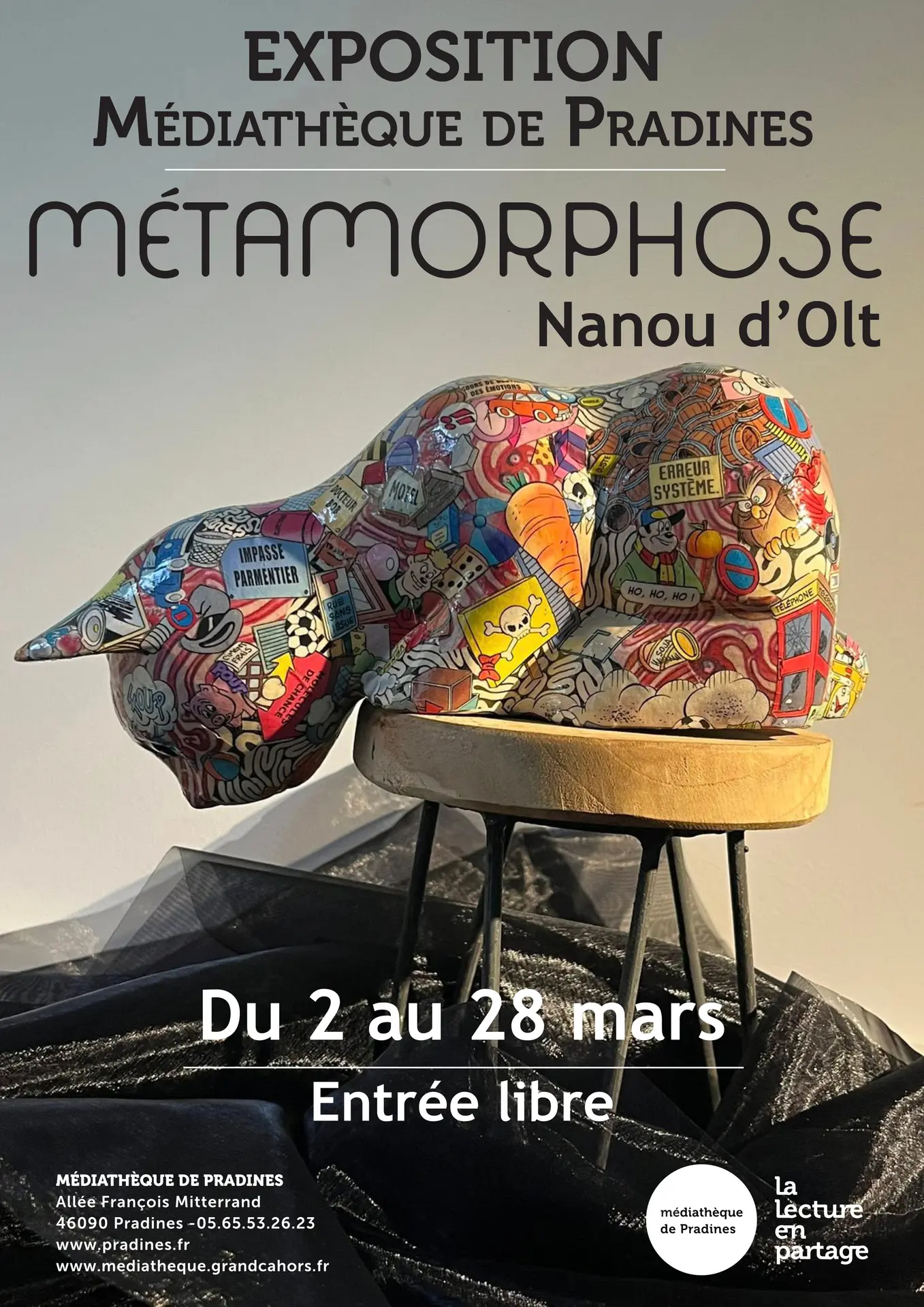 26-03- Métamorphose- Nanou d'olt_affiche expo mars