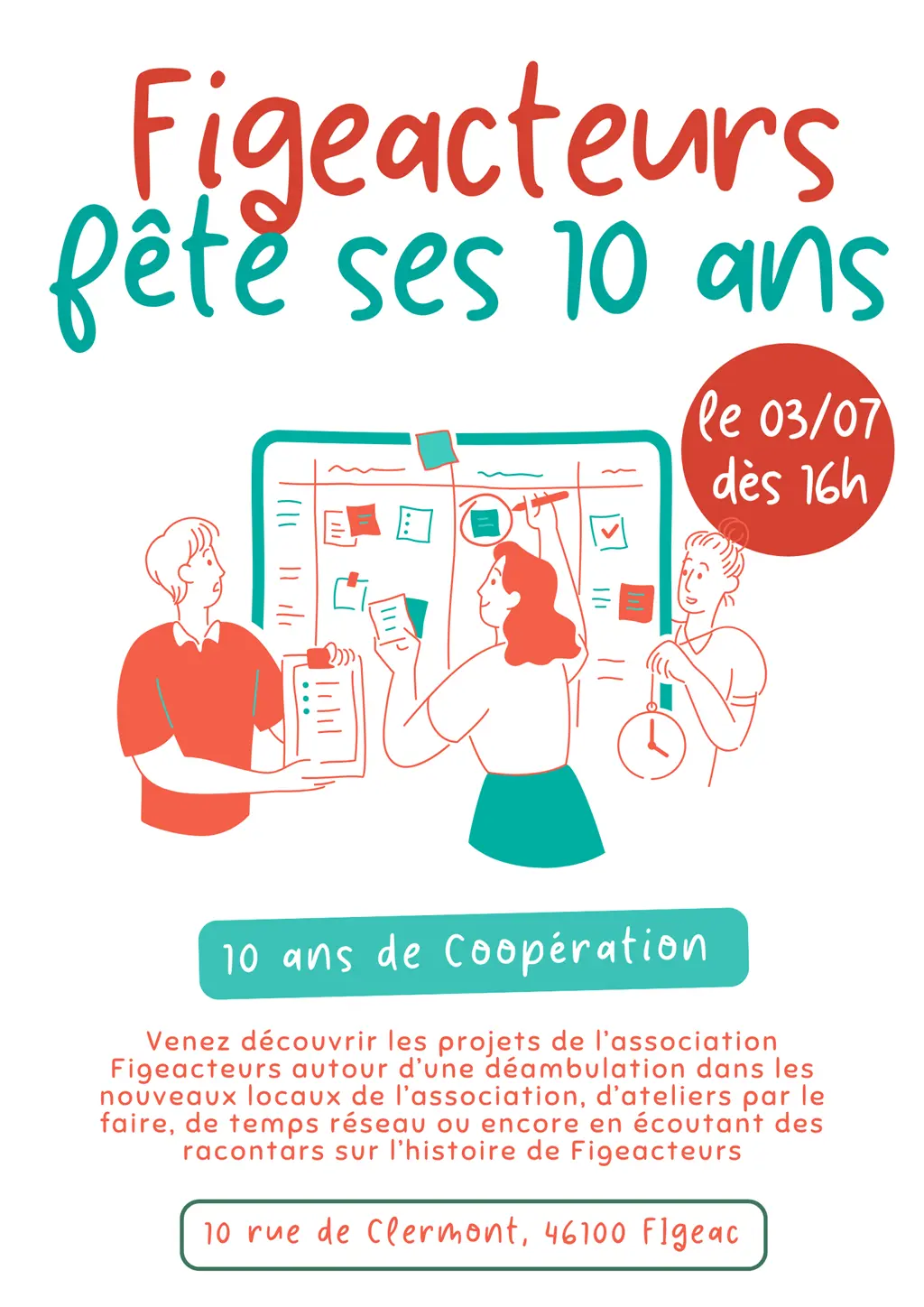 Affiche événement apéro solidaire association coloré - 1