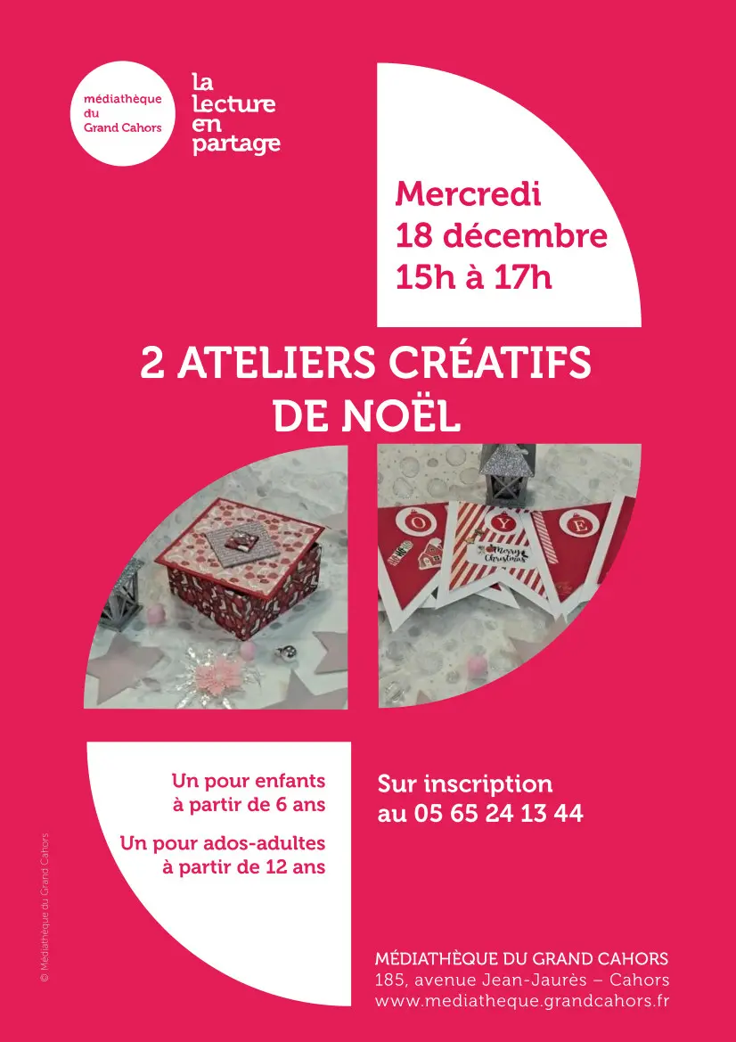 Affiche 2 ateliers créatifs Noel dec24