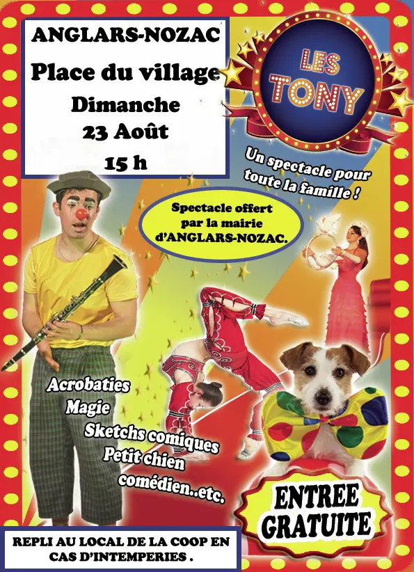 Affiche LES TONY à ANGLARS NOZAC 23.08.2026
