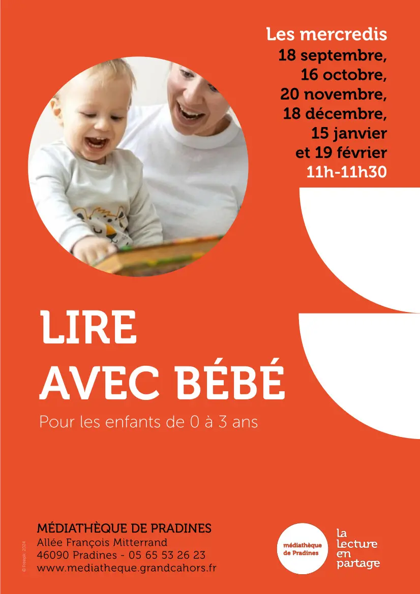 Affiche Lire avec bébé - pradines VAL